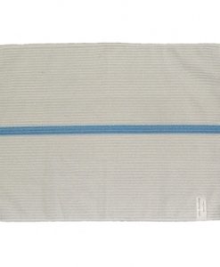 14x18 inch Ribbed Bar Towels - White w/Lt. Blue Stripes - Square Corners (Code #8-44-WLB-Rb-8020)