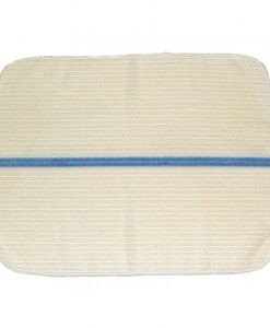 14x18 inch Ribbed Bar Towels - White w/Lt. Blue Stripes - Rounded Corners (Code #8-44-WLB-Py)