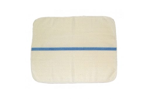 14x18 inch Ribbed Bar Towels - White w/Lt. Blue Stripes - Rounded Corners (Code #8-44-WLB-Py)